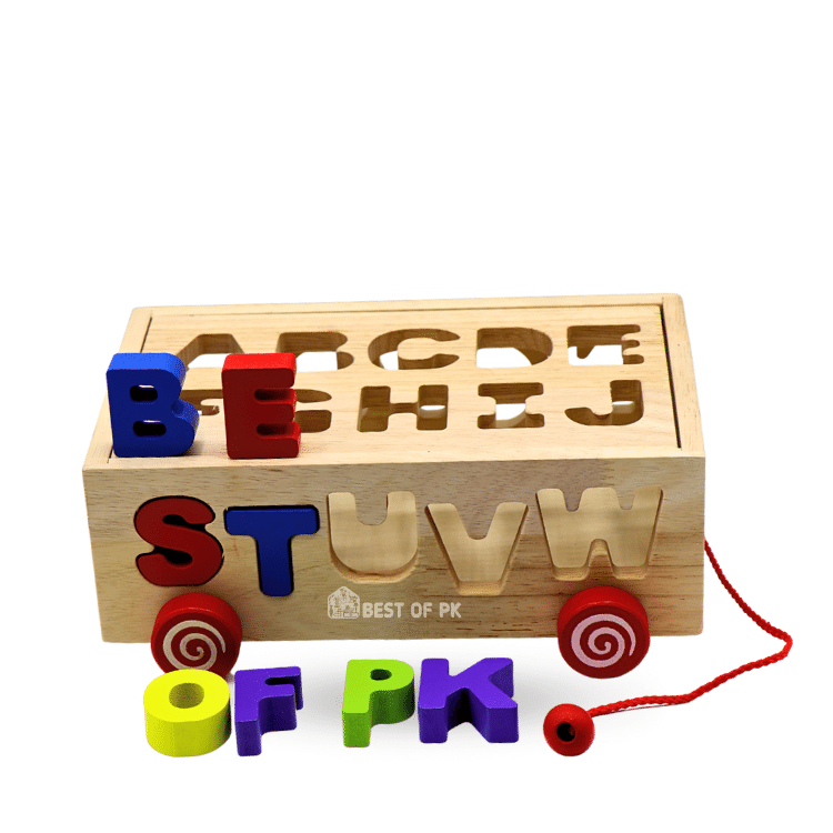Letter Wooden Box Pulling Toy Car