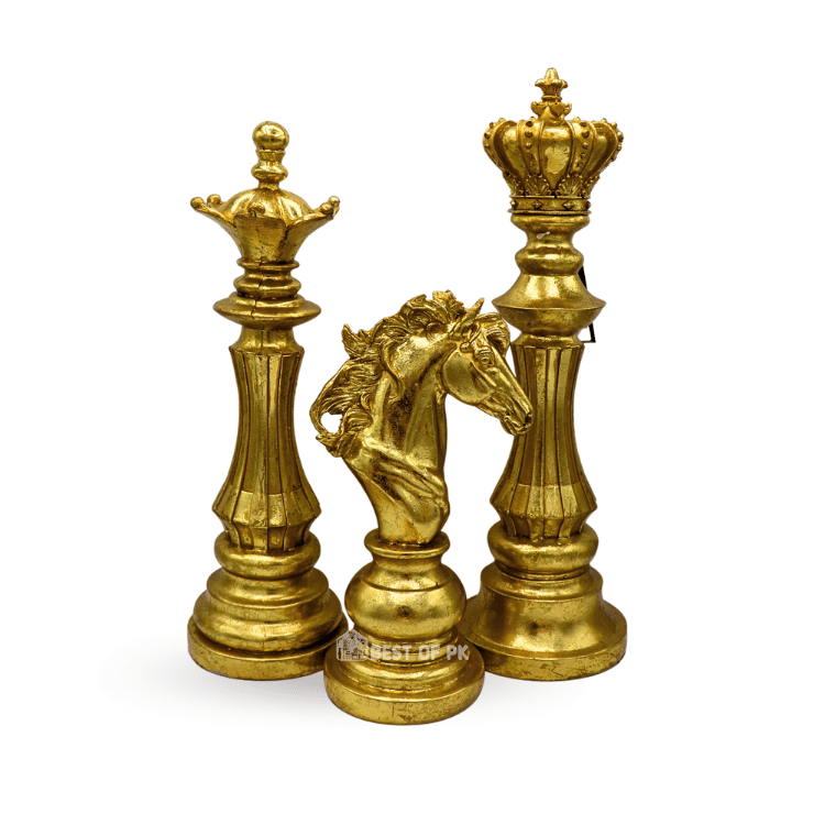 Golden 3 Piece Chess Set