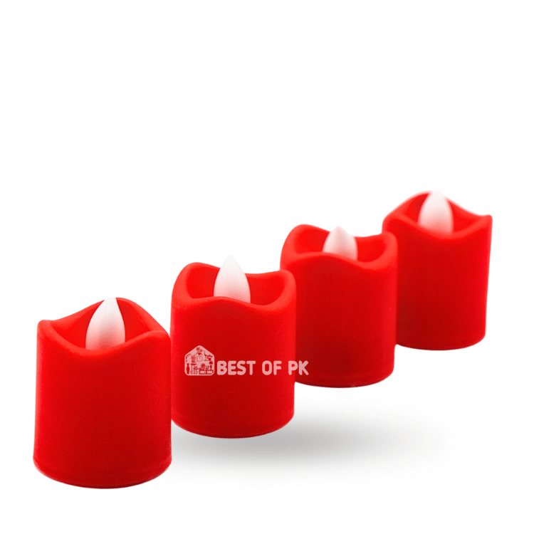Red Led Candle Pack Of Four